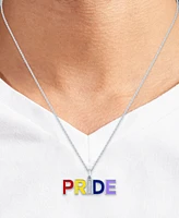 Diamond Accent Pride Pendant Necklace in Sterling Silver, 16" + 4" extender