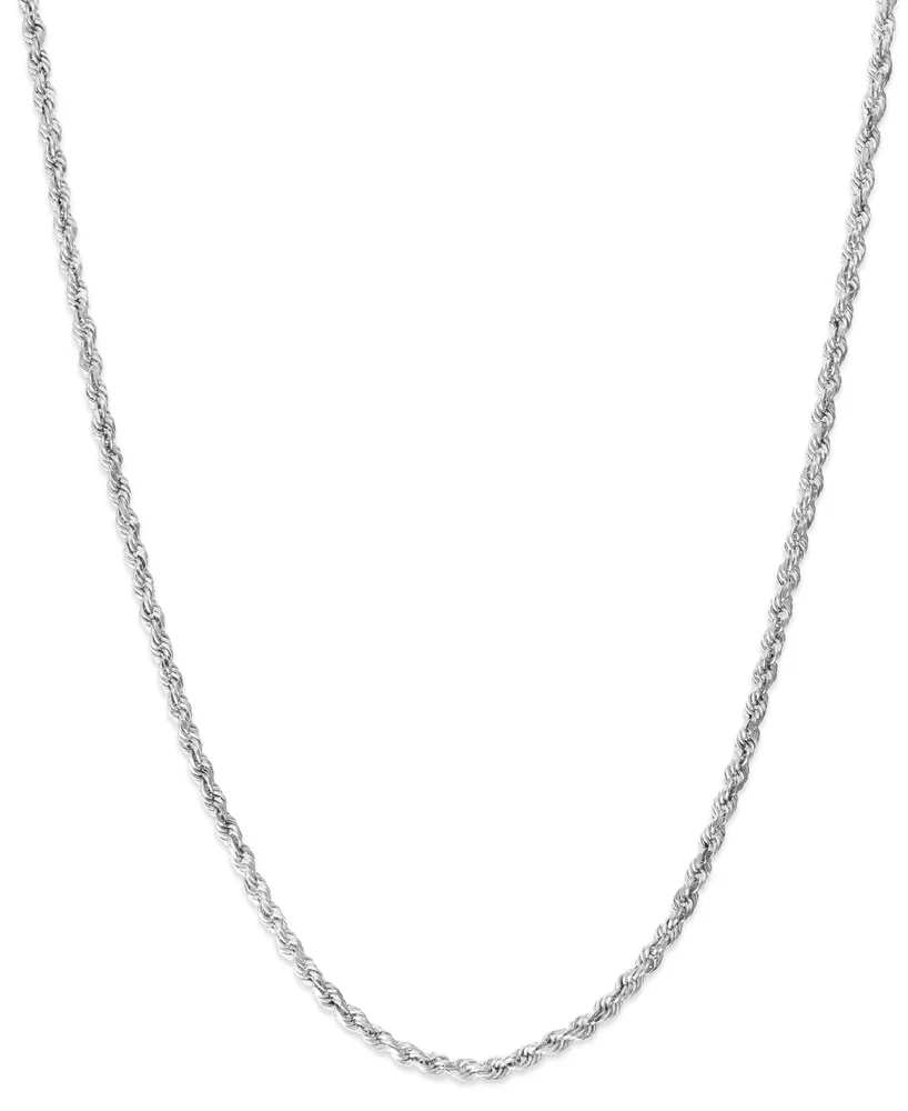 Rope Chain 24" Necklace (1-3/4mm) in 14k White Gold