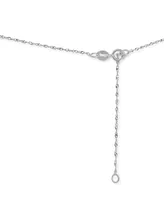 Peridot (7/8 ct. t.w.) & Diamond (1/10 ct. t.w.) Halo Pendant Necklace in 14k White Gold, 16" + 2" extender