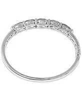 Green Quartz (11-1/2 ct. t.w.) & Diamond (1/8 ct. t.w.) Bangle Bracelet in Sterling Silver