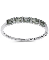 Green Quartz (11-1/2 ct. t.w.) & Diamond (1/8 ct. t.w.) Bangle Bracelet in Sterling Silver