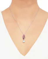 Multi-Gemstone Cluster Drop 18" Pendant Necklace (1-1/2 ct. t.w.) in Sterling Silver - Multi