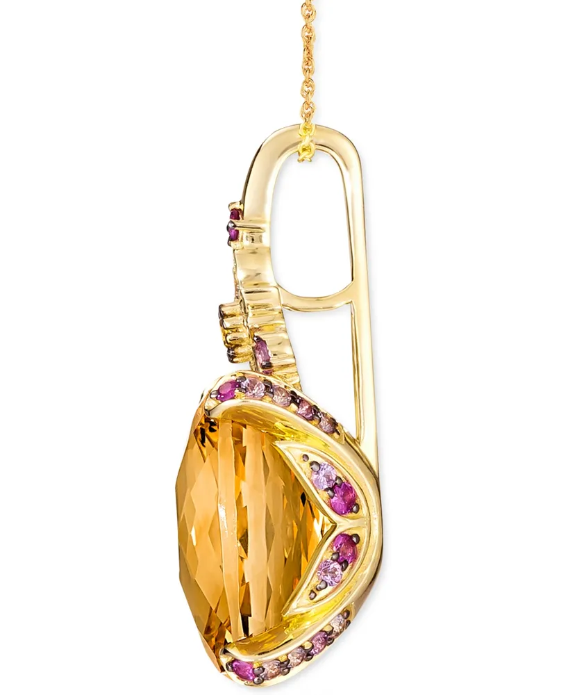 Le Vian Crazy Collection Multi-Gemstone (10-3/8 ct. t.w.) & Vanilla Diamond (1/8 ct. t.w.) 18" Pendant Necklace in 14k Gold
