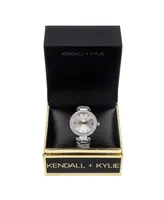 Women's Kendall + Kylie Black and White Snakeskin Stainless Steel Strap Analog Watch 40mm