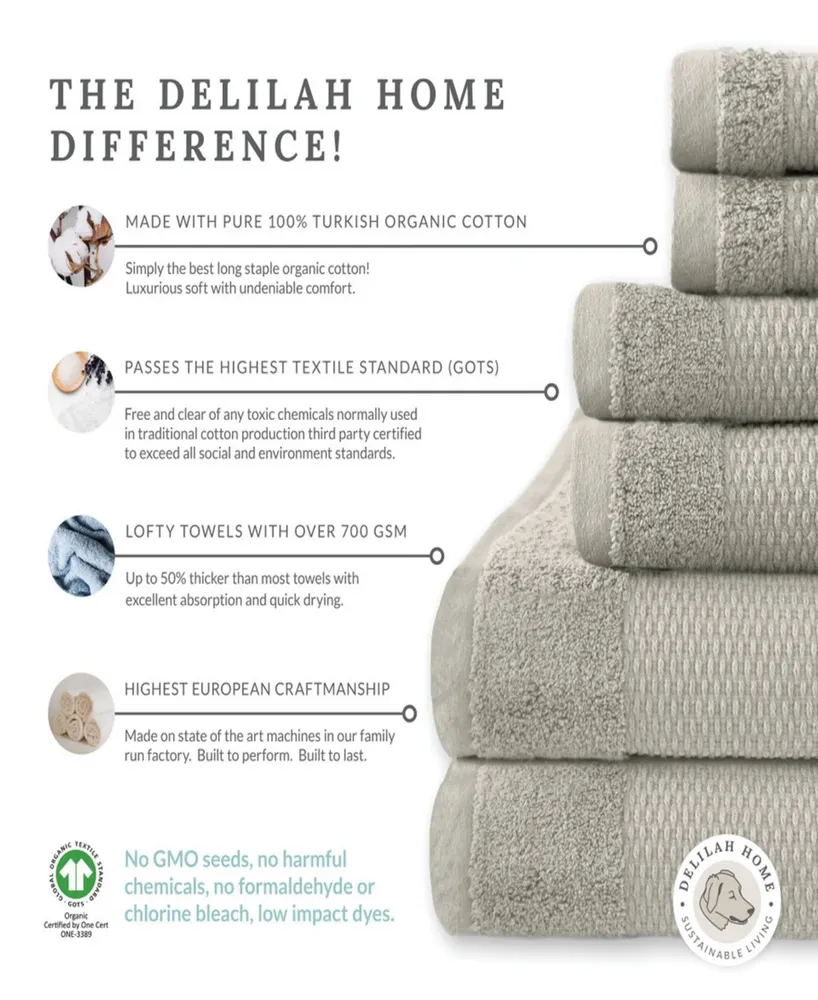 Delilah Home Resort Collection Organic Turkish Cotton -Pc. Towel Set