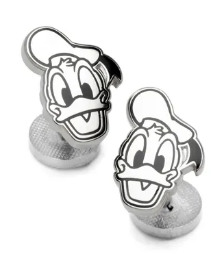 Disney Men's Donald Duck Face Cufflinks - Silver