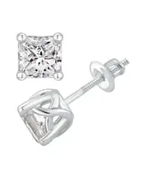 Gia Certified Diamond Princess Stud Earrings (1 ct. t.w.) in 14K White Gold