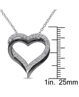 Lab Grown White Sapphire (5/8 ct. t.w.) Sterling Silver, Heart Necklace