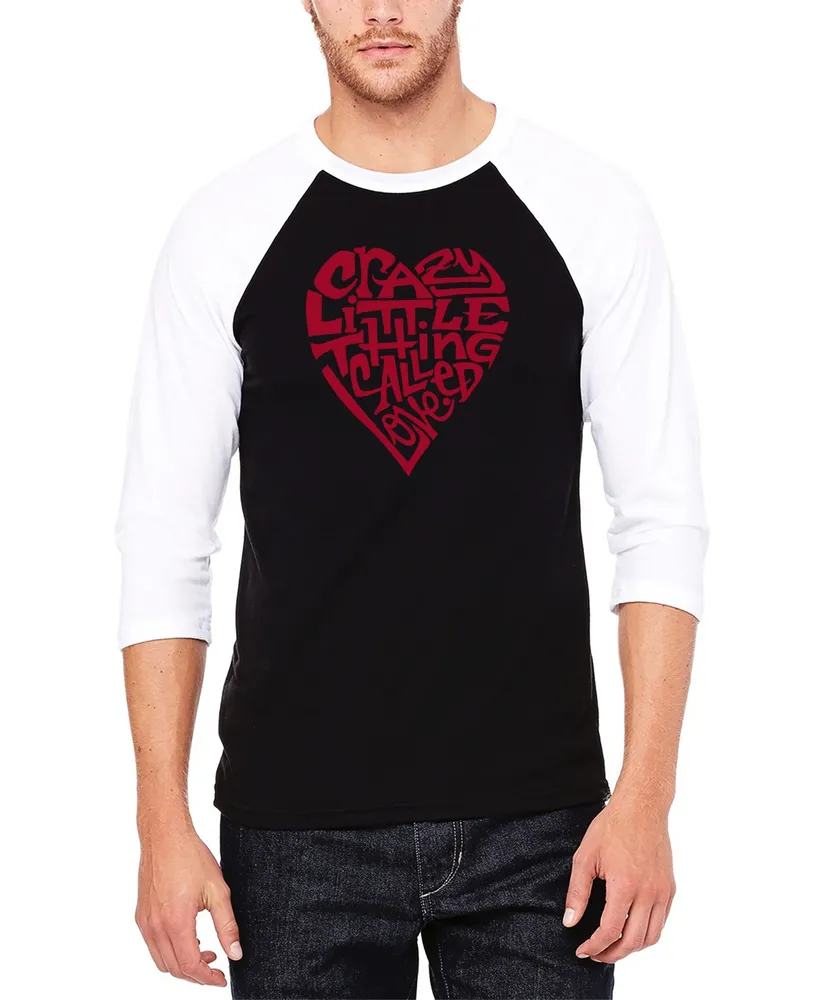 Men's Crazy Little Thing Called Love Raglan Baseball Word Art T-shirt