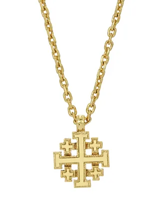 14K Gold-Dipped Jerusalem Cross Pendant Necklace