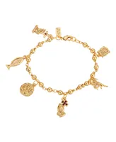 14K Gold-Dipped Religious Charm Bracelet