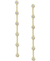 Diamond Bezel Linear Drop Earrings (1/10 ct. t.w.) in Sterling Silver, 14k Gold-Plated Sterling Silver or 14k Rose Gold-Plated Sterling Silver