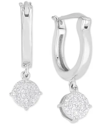 Diamond Round Cluster Drop Earrings (1/5 ct. t.w.) in Sterling Silver