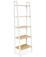 Honey Can Do Metal & Wood Veneer A-Frame Ladder Shelf with 5-Tiers