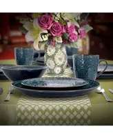 Elama Deep Sea Mozaic Luxurious Dinnerware with Complete Set of 16 Pieces