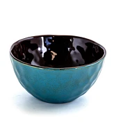 Elama Sea Glass Luxurious Dinnerware with Complete Set of 16 Pieces