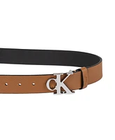 Calvin Klein Men's Logo Plaque Buckle Fashion Jean Belt