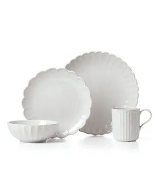 French Perle Scallop 4 Piece Place Setting