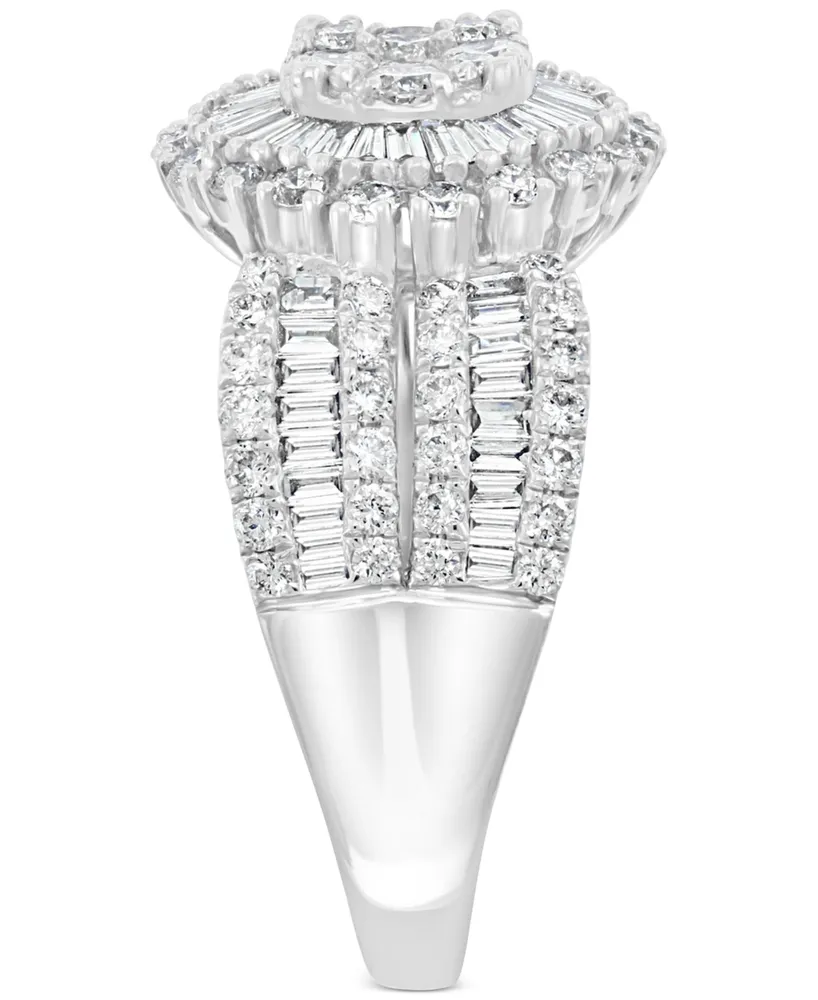 Effy Diamond Baguette Cluster Statement Ring (1-1/2 ct. t.w.) in 14k White Gold