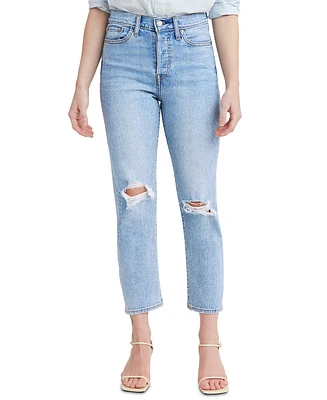 Levi's Women's Wedgie Straight-Leg High Rise Cropped Jeans