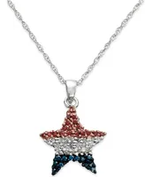 Diamond Flag Star Pendant Necklace in Sterling Silver (1/4 ct. t.w.)