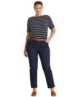 Lauren Ralph Plus-Size Mid-Rise Straight Jean