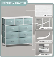 Sorbus 9 Drawers Dresser - Furniture Storage for Bedroom, Closet, Office Organization Steel Frame, Wood Top