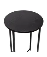 Honey Can Do Round Side Table with X-Pattern Base