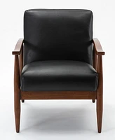 Austin Leather Gel Wooden Base Accent Chair