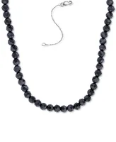 Black Spinel Rondelle Bead Statement Necklace (58-1/8 ct. t.w.) in Sterling Silver, 16" + 2" extender
