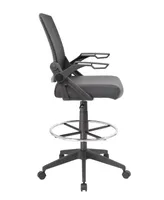 Boss Office Products Mesh Drafting Stool with Flip Arms