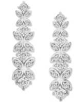 Wrapped in Love Diamond Butterfly Drop Earrings (1 ct. t.w.) in Sterling Silver, Created for Macy's