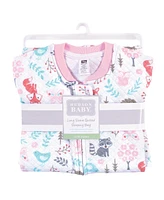 Hudson Baby Baby Boys Premium Quilted Long Sleeve Sleeping Bag and Wearable Blanket, Woodland Fox