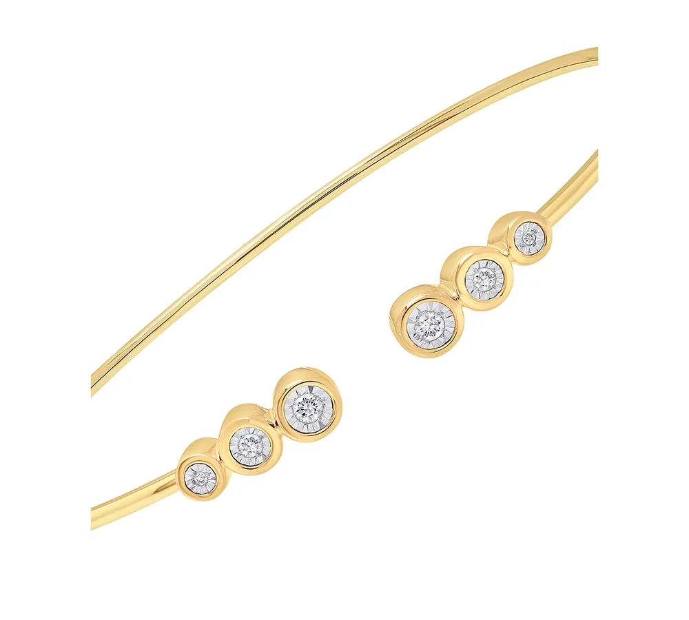 Wrapped Diamond Bezel Cuff Bangle Bracelet (1/10 ct. t.w.) in 14k Gold, Created for Macy's