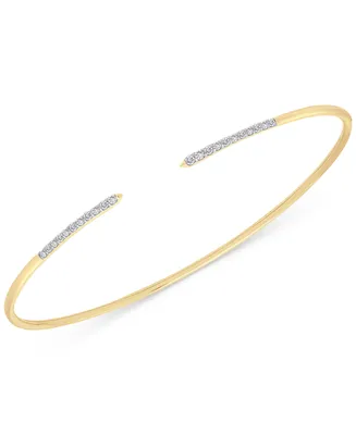 Wrapped Diamond Skinny Cuff Bangle Bracelet (1/10 ct. t.w.) in 14k Gold, Created for Macy's