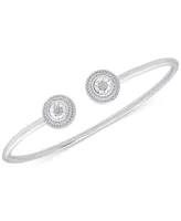 Wrapped Diamond Halo Cuff Bangle Bracelet (1/4 ct. t.w.) in Sterling Silver, Created for Macy's