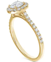 Portfolio by De Beers Forevermark Diamond Halo Pave Band Engagement Ring (1/2 ct. t.w.) in 14k Gold