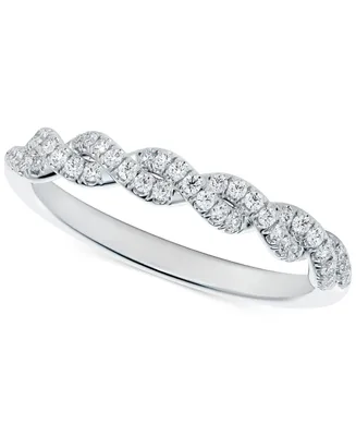 Portfolio by De Beers Forevermark Diamond Twist Pave Band (1/6 ct. t.w.) in 14k White Gold
