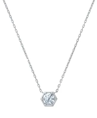 Portfolio by De Beers Forevermark Diamond Honeycomb Solitaire Pendant Necklace (1/ ct. t.w.) in 14k White or Yellow Gold