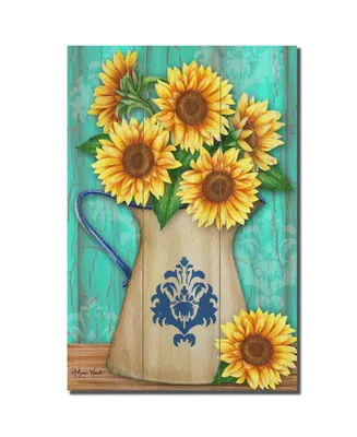 Courtside Market Vintage-Inspired Sunflowers 12x18 Board Art