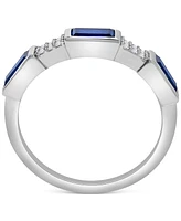 Lab-Grown Blue Sapphire (7/8 ct. t.w.) & Diamond (1/20 Ring Sterling Silver (Also Pink Topaz)