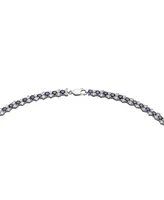 Effy Sapphire (9-7/8 ct. t.w.) & Diamond (7/8 ct. t.w.) All-Around 18" Statement Necklace in Sterling Silver