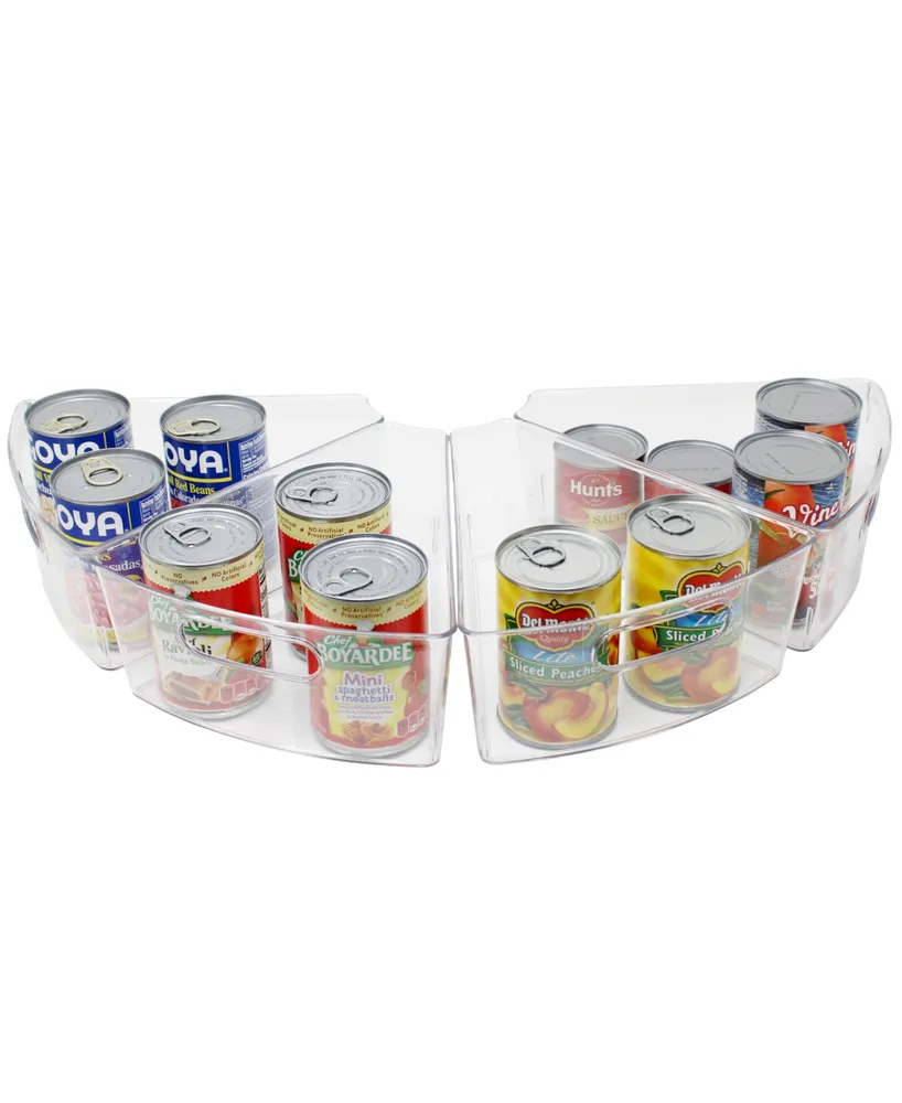 Sorbus 4-Bin Clear/Plastic Pantry and Fridge Organizer with Bamboo