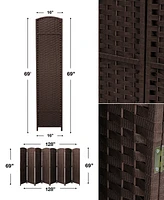 Sorbus 8 Panel Room Divider Panel, 6 ft. Tall Extra Wide Double Hinged Panels - Folding Privacy Screens - Chocolate