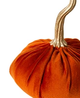 Glitzhome Set of 3 Velvet-textured Pumpkins