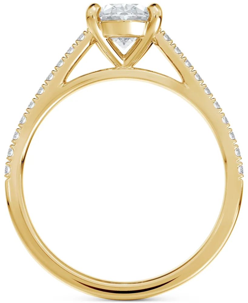 Portfolio by De Beers Forevermark Diamond Cathedral Solitaire Oval-Cut Pave Engagement Ring (5/8 ct. t.w.) in 14k Gold