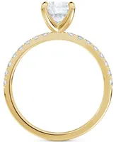 Portfolio by De Beers Forevermark Diamond Solitaire Round-Cut Pave Engagement Ring (7/8 ct. t.w.) in 14k Gold