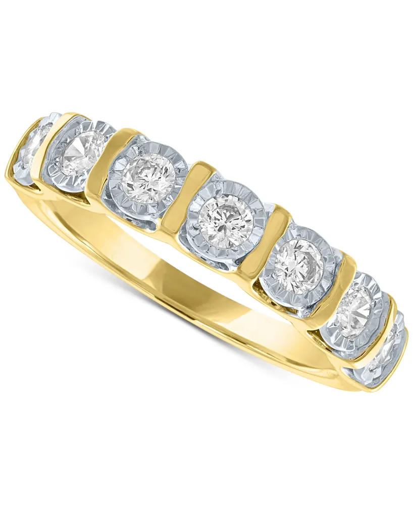 Forever Grown Diamonds Lab-Created Diamond Band (1/2 ct. t.w.) in 14k Gold-Plated Sterling Silver - Gold