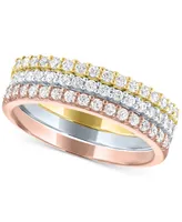 Forever Grown Diamonds 3-Pc. Set Lab-Created Diamond Stacking Rings (1/2 ct. t.w.) in Sterling Silver, 14k Gold