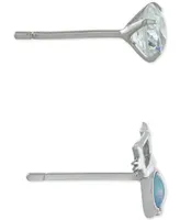 Giani Bernini 2-Pc. Set Cubic Zirconia & Simulated Opal Cat Stud Earrings in Sterling Silver, Created for Macy's